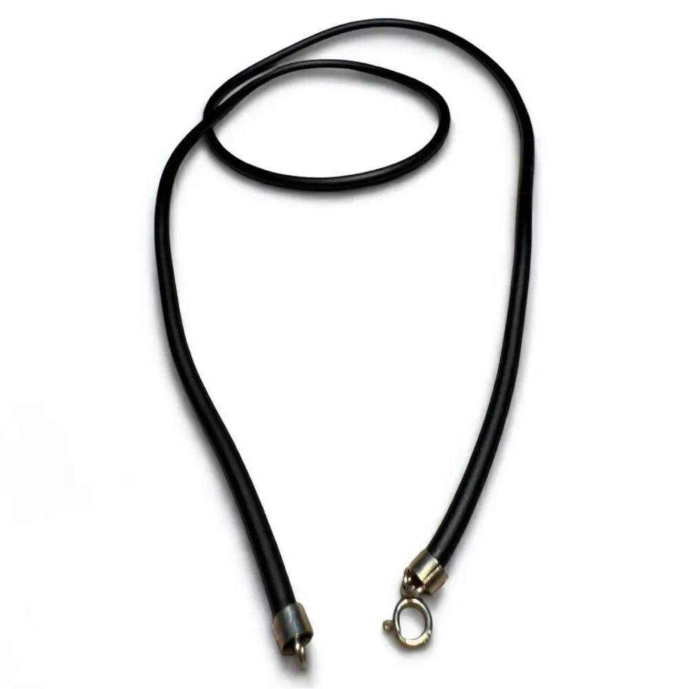24” Black Cord Necklace - Unisex | 925 Silver Clasp Minimalist Great for Men
